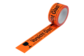 PP-Warnklebeband, leuchtorange, "Vorsicht Glas", 52 µ, 5570111