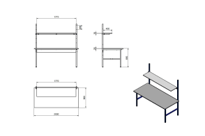 Packtisch "Basic", 2.000 mm Länge , 9070501 Packtisch "Basic", 2.000 mm Länge , 9070501
