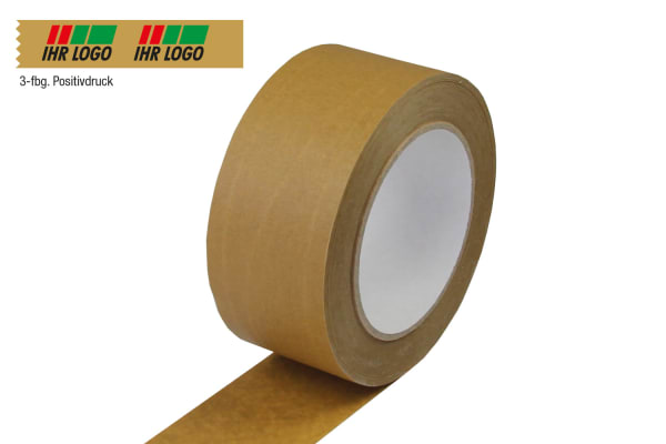 Papier-Packband, fadenverstärkt, 1- bis 3-farbig bedruckt, braun, 130 µ